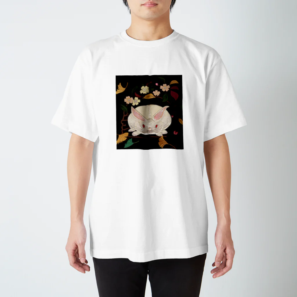 繍人　ぬいひとの白うさぎ スタンダードTシャツ