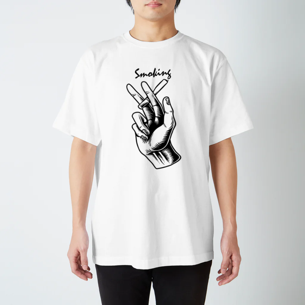 DRIPPEDのSMOKING-タバコを吸っている手- Regular Fit T-Shirt