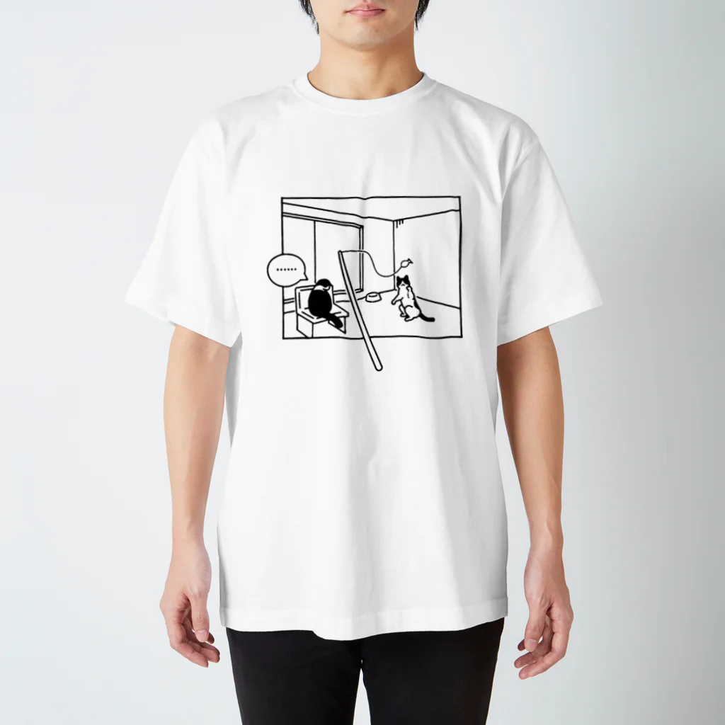 へるのアクティブな猫とサイレントうしごりら スタンダードTシャツ