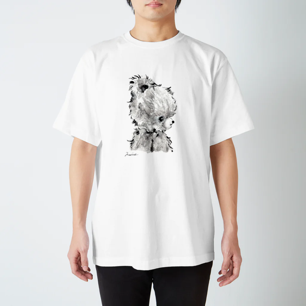 くまちゃんローズのローズちゃんモノクロイラスト(横顔) スタンダードTシャツ