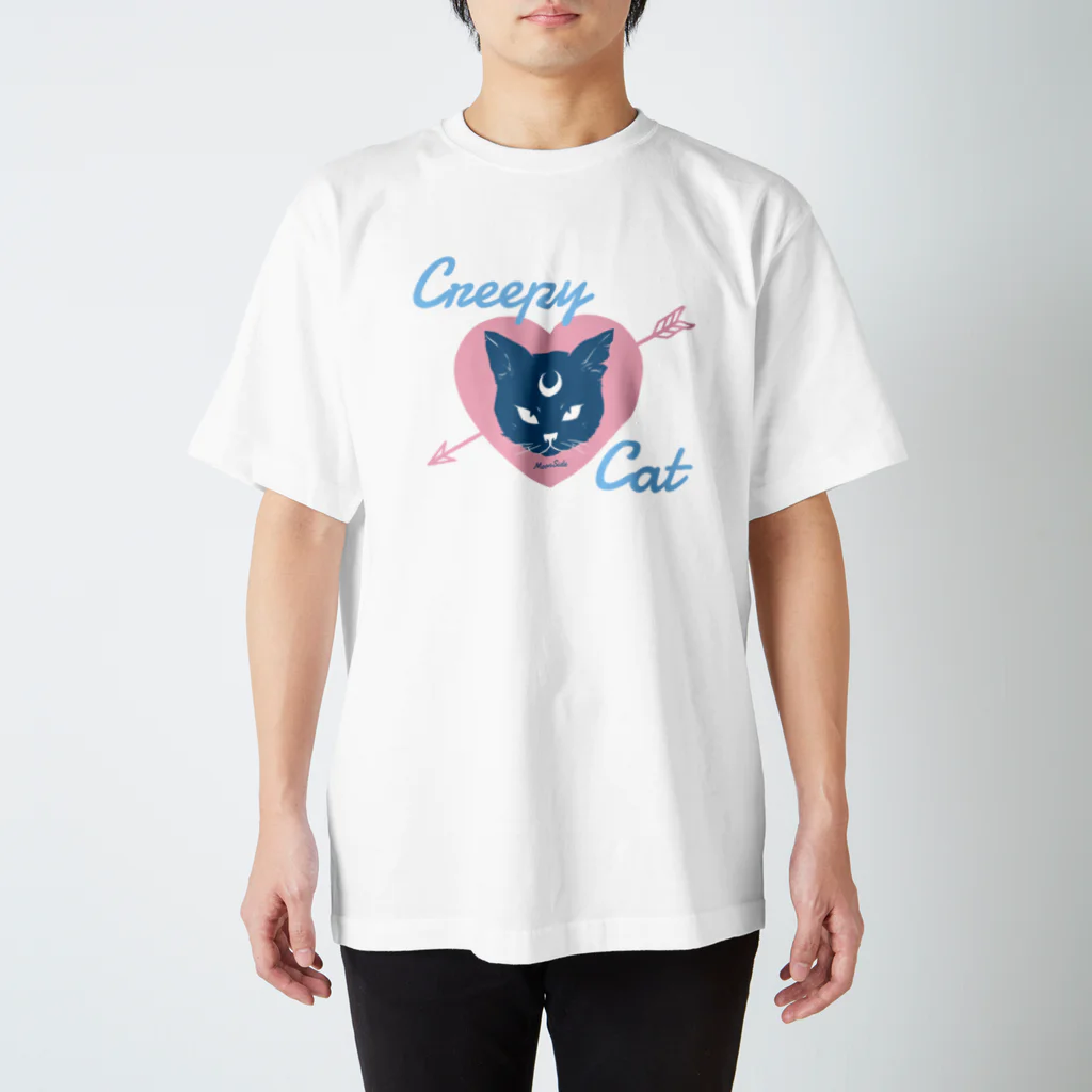 IENITY　/　MOON SIDEの【MOON SIDE】 Creepy Cat #Pink*Blue スタンダードTシャツ