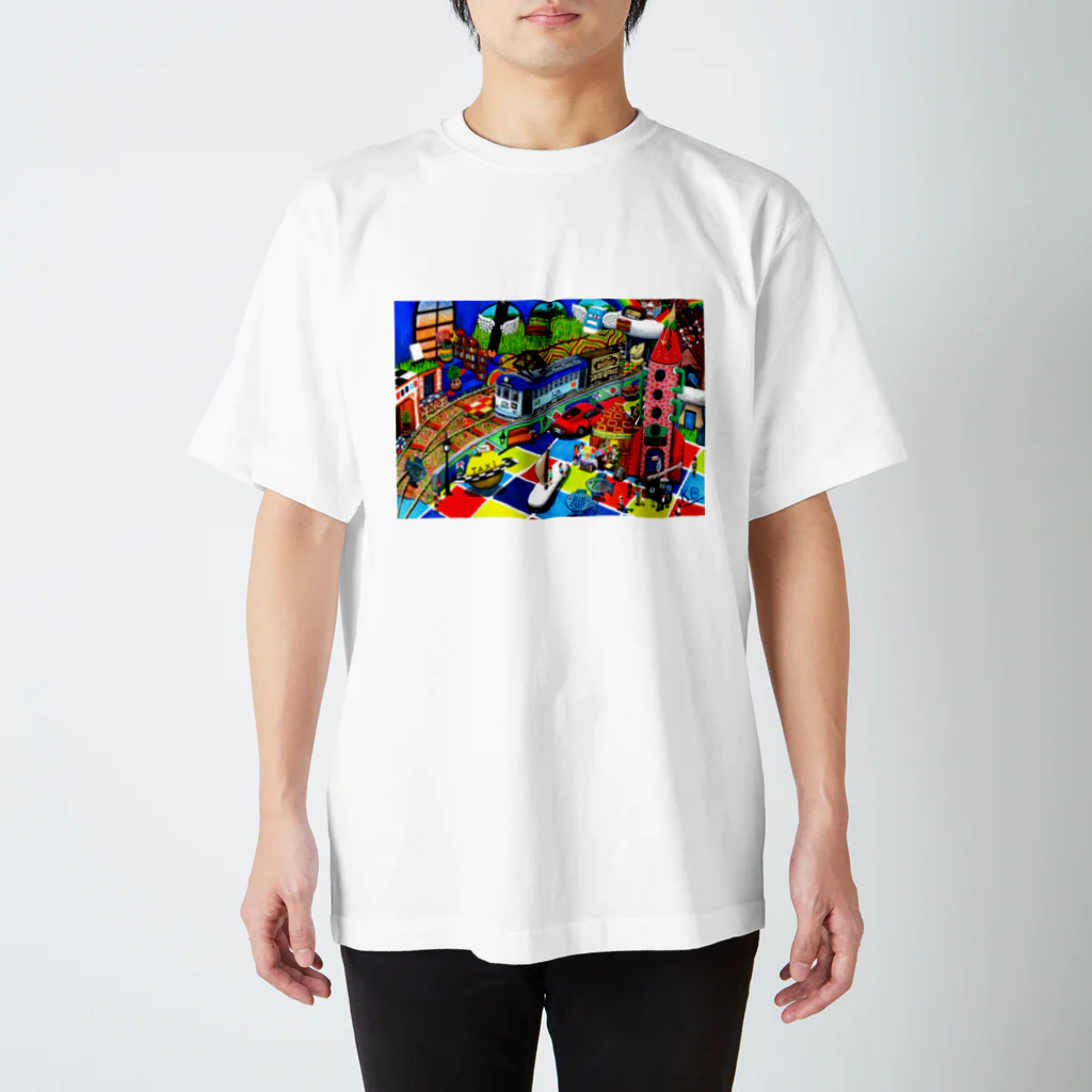 Colour-Trash Suzuri Shopの時代遅れの街にささやかな変化の風が吹く(A Little Bit Of Change, Little More Wind) Regular Fit T-Shirt