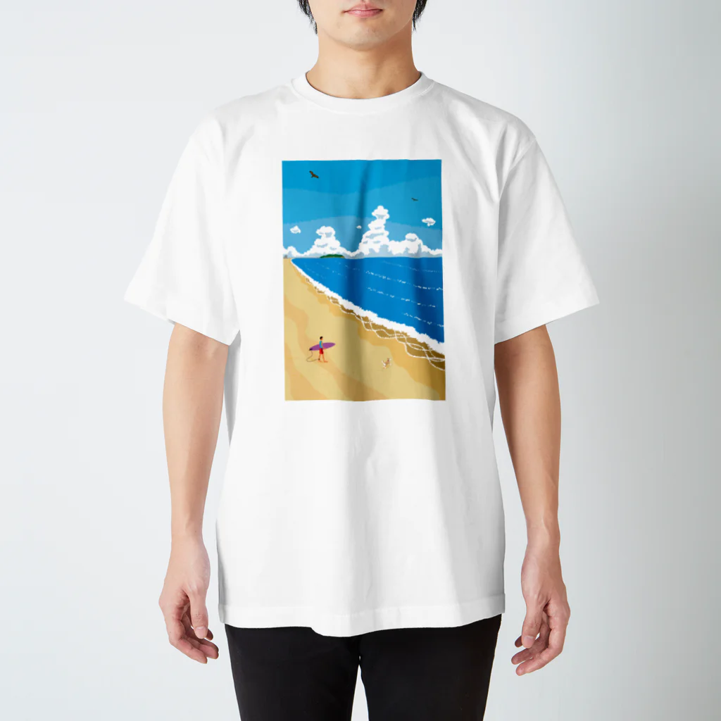 湘南デザイン室：ネギシシゲノリの湘南ランドスケープ05:波に向かって Regular Fit T-Shirt