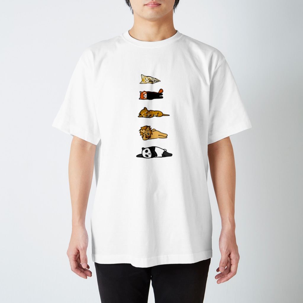 奇×屋の無気力な猫っぽい動物縦置き Regular Fit T-Shirt