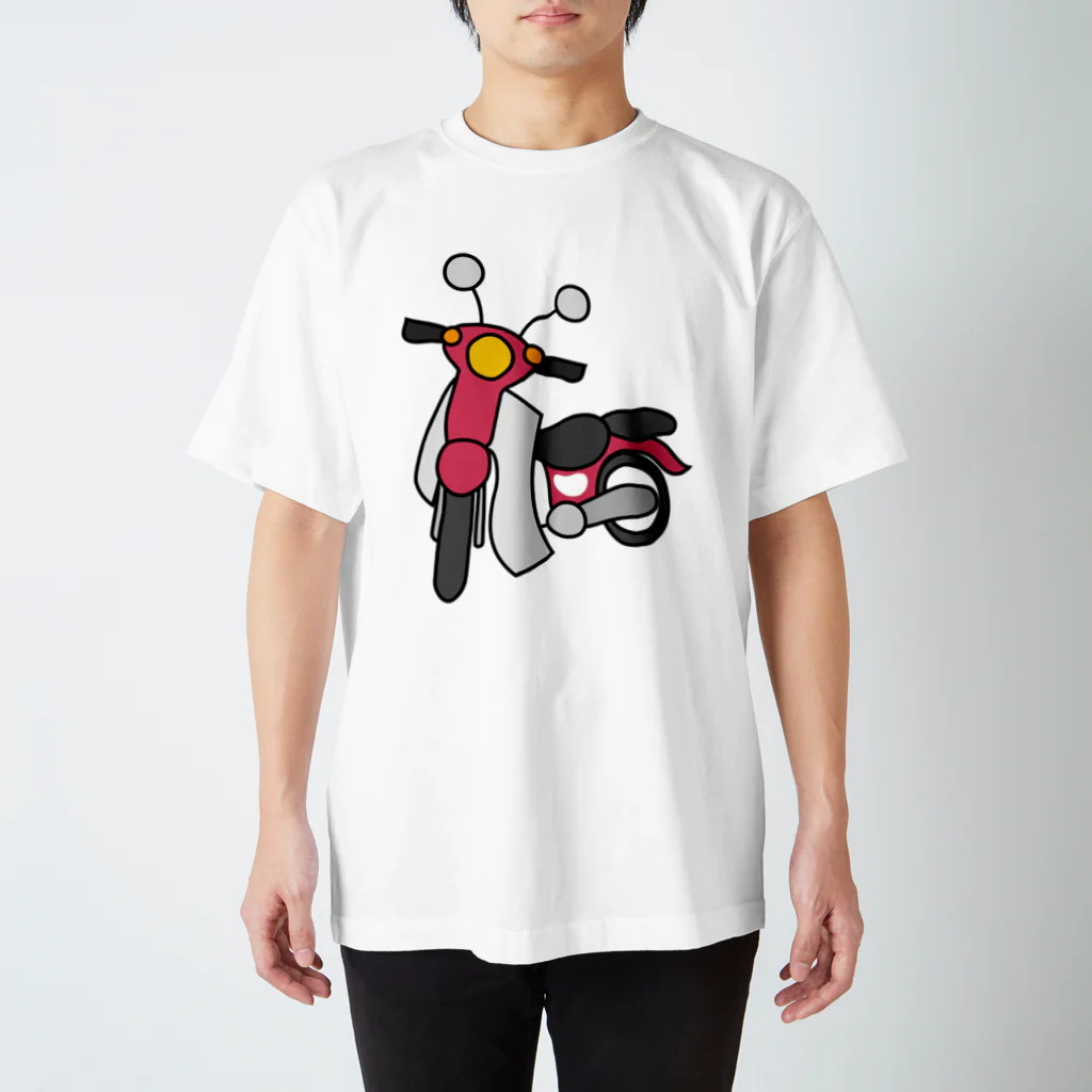 メッセージTシャツが好き♪のピンク色の小型バイクでツーリング スタンダードTシャツ