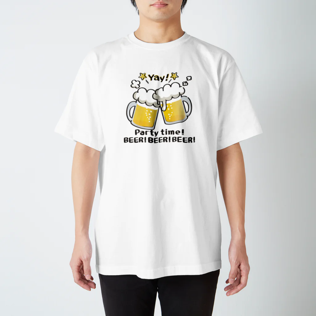 イラスト MONYAAT のBEER!BEER!BEER! A スタンダードTシャツ