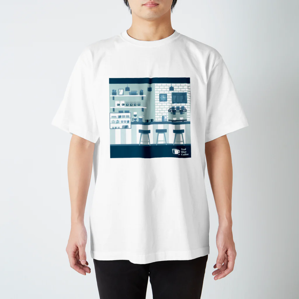 Teal Blue Coffeeの香るコーヒー Regular Fit T-Shirt