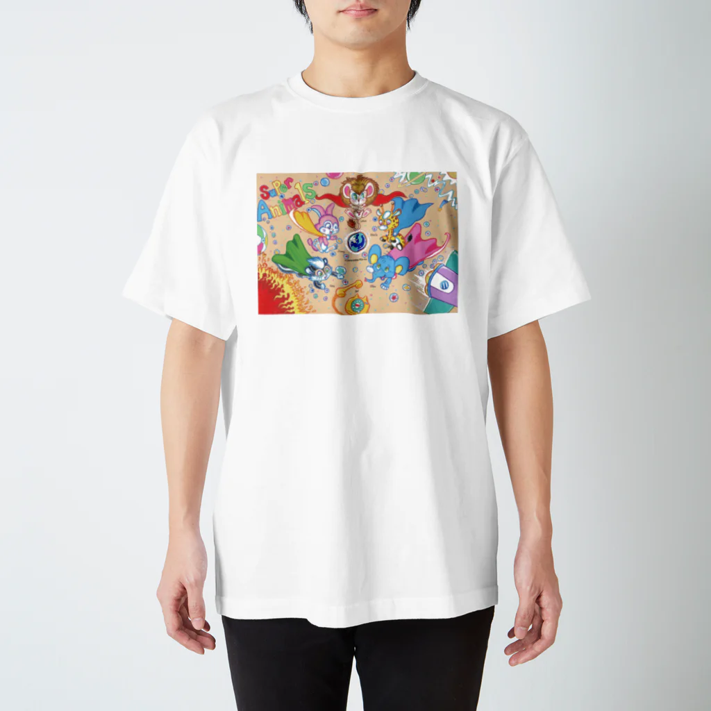 枯れ木ゼリコのスーパーアニマルズ『スーパーアニマルズ集合！！』 スタンダードTシャツ