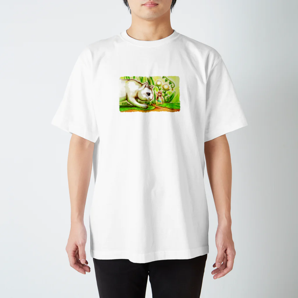 EimyBooksのエイミーと猫のお父さん01 スタンダードTシャツ