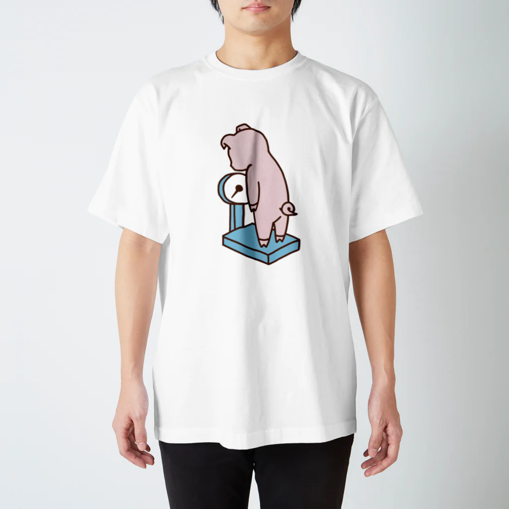 ichomaeの体重を気にするブタ（カラー） スタンダードTシャツ