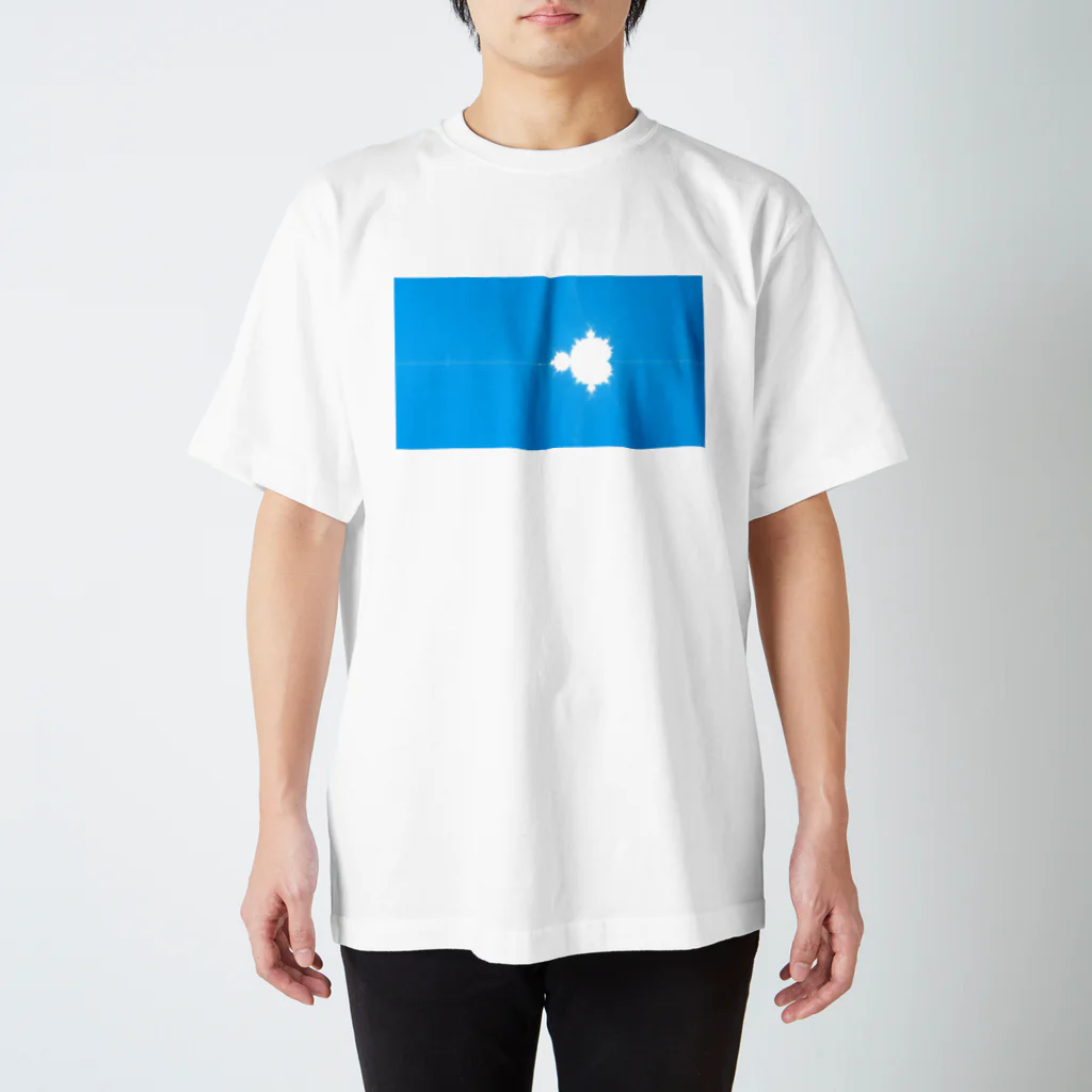 ナチュラルスタイル工芸部のお店　SUZURI店のMandelbrot: Type Blue Regular Fit T-Shirt