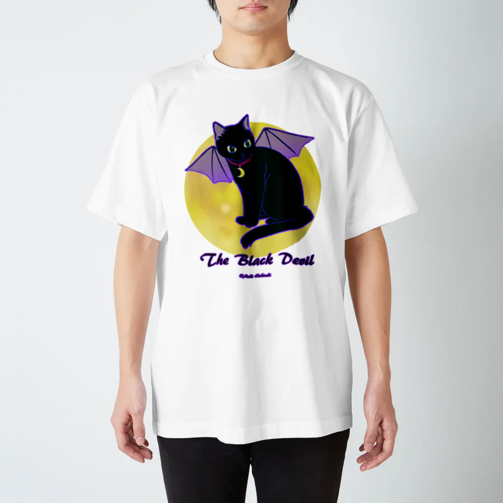 くろねこ倶楽部の月夜のブラックデビル（薄色地） スタンダードTシャツ