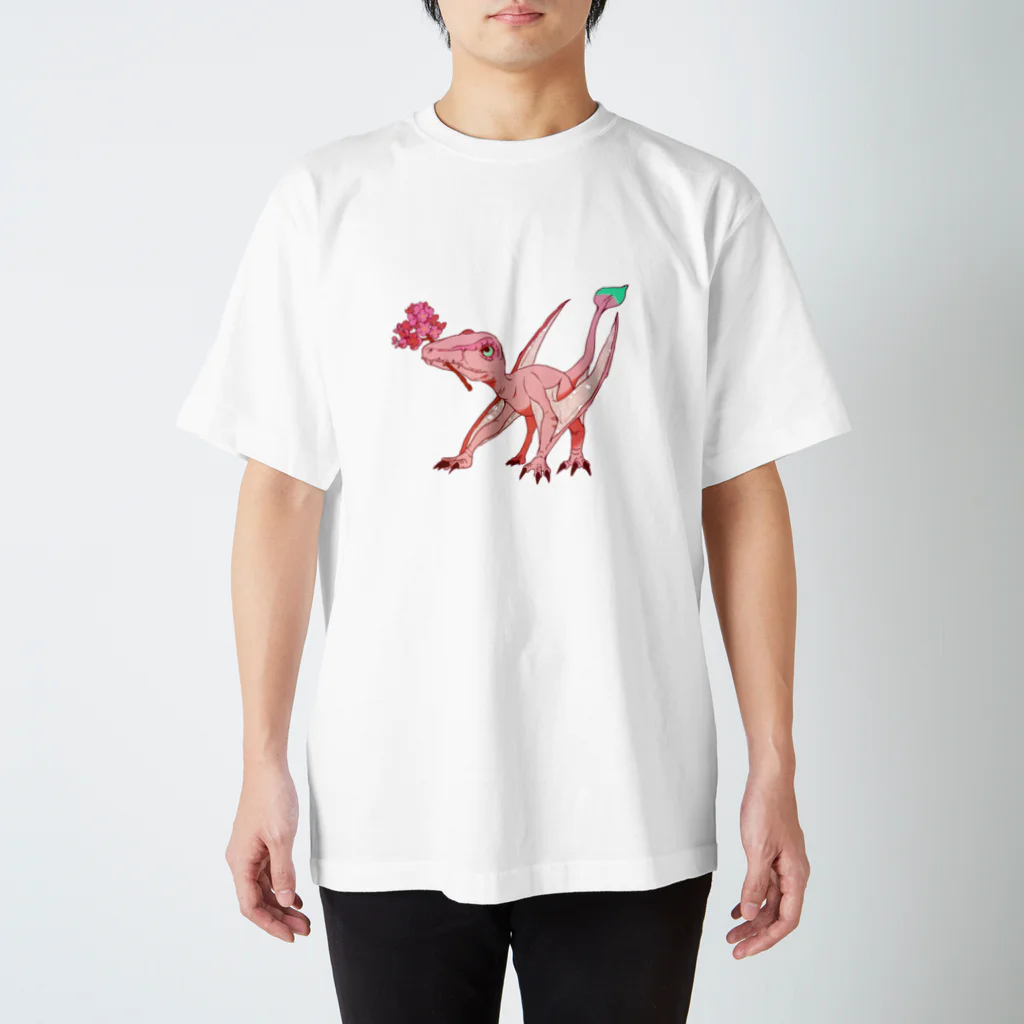 ドロマエオの桜もち_背景なし スタンダードTシャツ