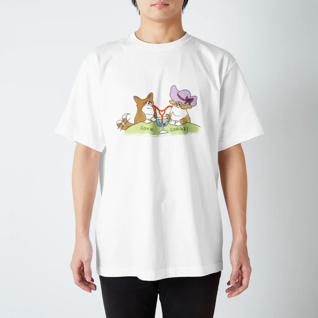 はじやのコーギーラブラブTシャツ Regular Fit T-Shirt