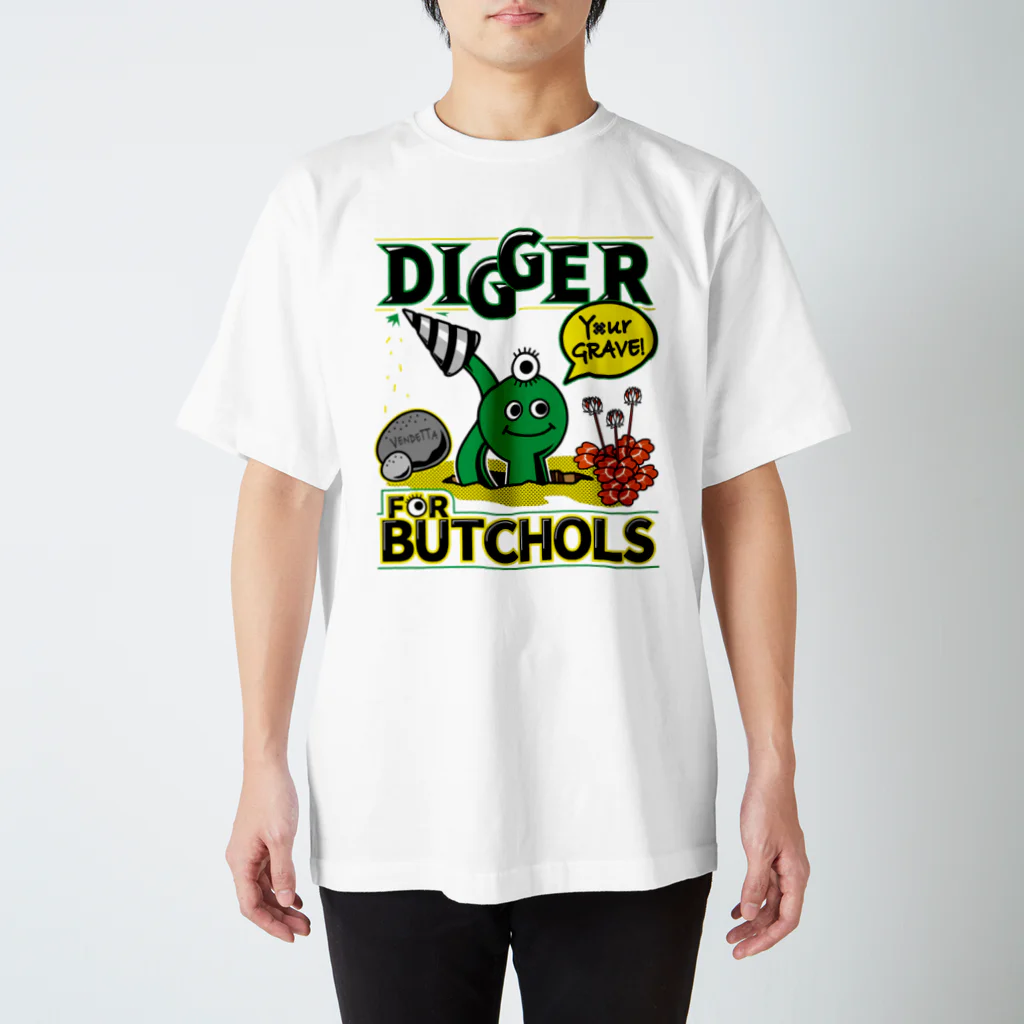 BUTCHOLSのBUTCHOLS DIGGER!Tシャツみどり Regular Fit T-Shirt