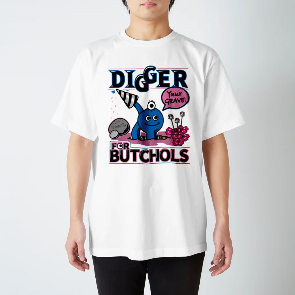 BUTCHOLSのBUTCHOLS DIGGER!Tシャツあお Regular Fit T-Shirt