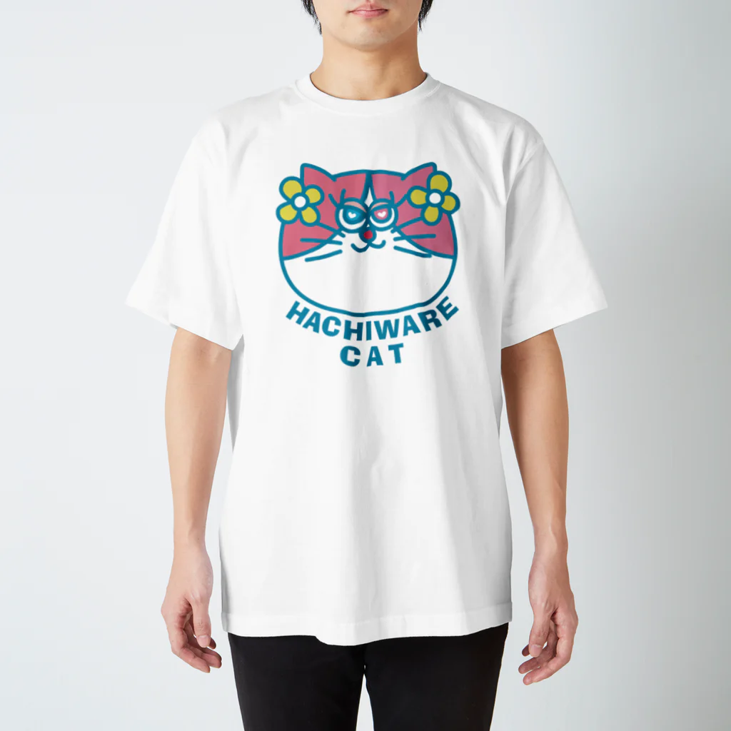 共同生活アニマルズのハチワレキャット フェイス スタンダードTシャツ