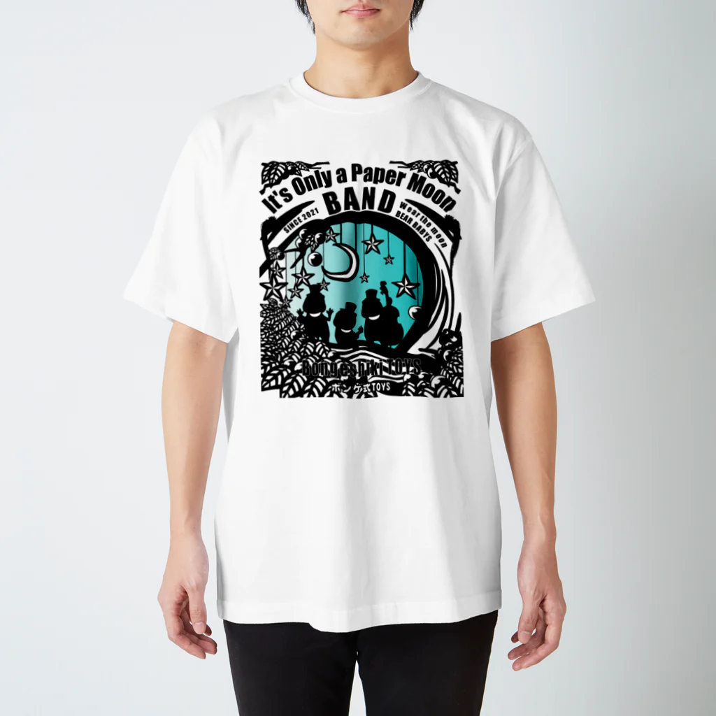 ボンゲ式TOYSのIt’s Only a Paper Moon BAND - blue　Tシャツ Regular Fit T-Shirt