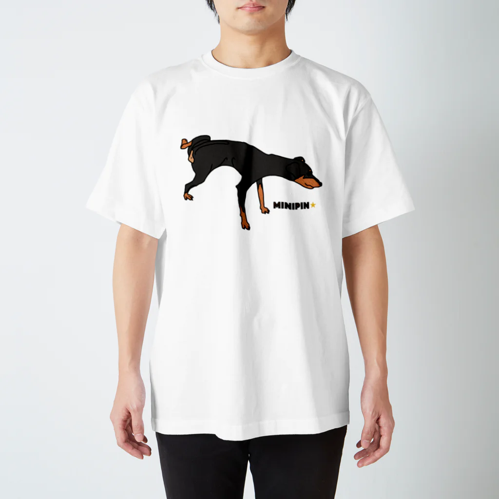 ミニピン クラブ minipin clubのミニチュアピンシャー ミニピン Miniature Pinscher minipin マーキング Regular Fit T-Shirt