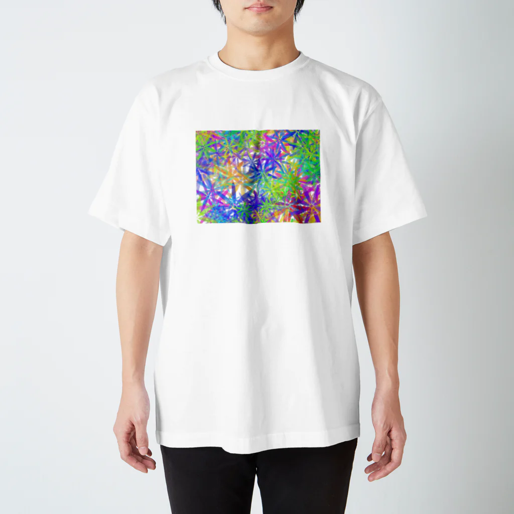 あおの花柄とイルカ スタンダードTシャツ