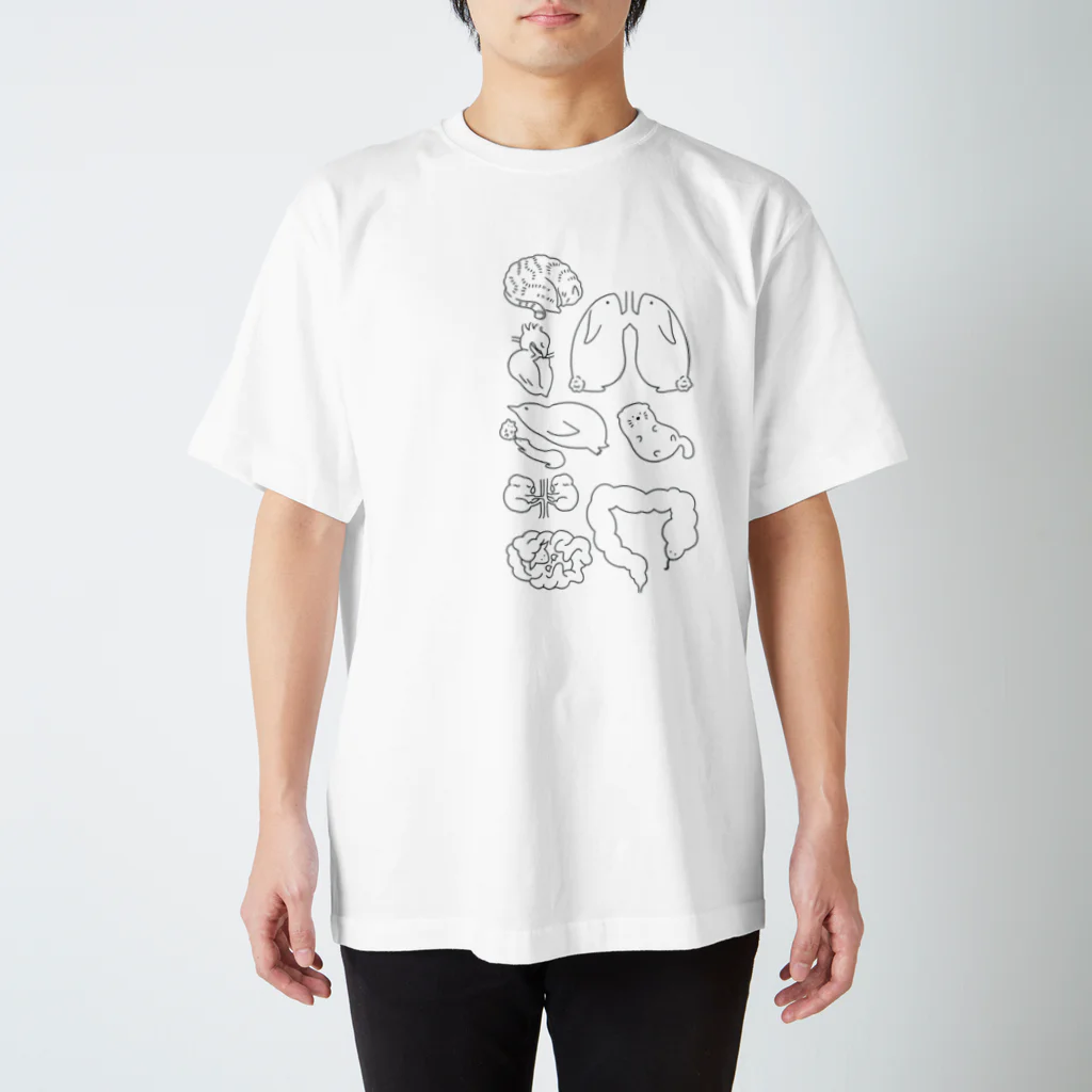 issyoのzooki(内臓逆位線画ver) Regular Fit T-Shirt