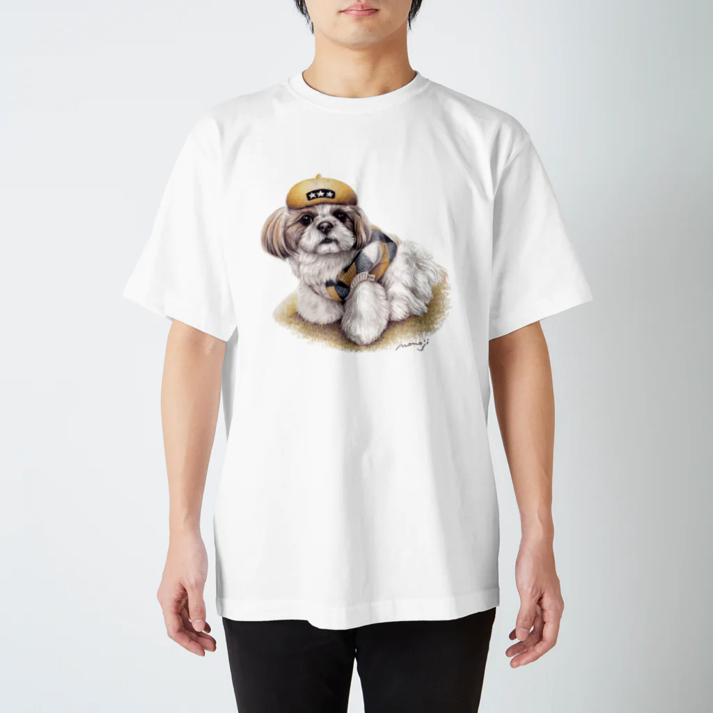 Momojiの犬画のシーズー91 スタンダードTシャツ