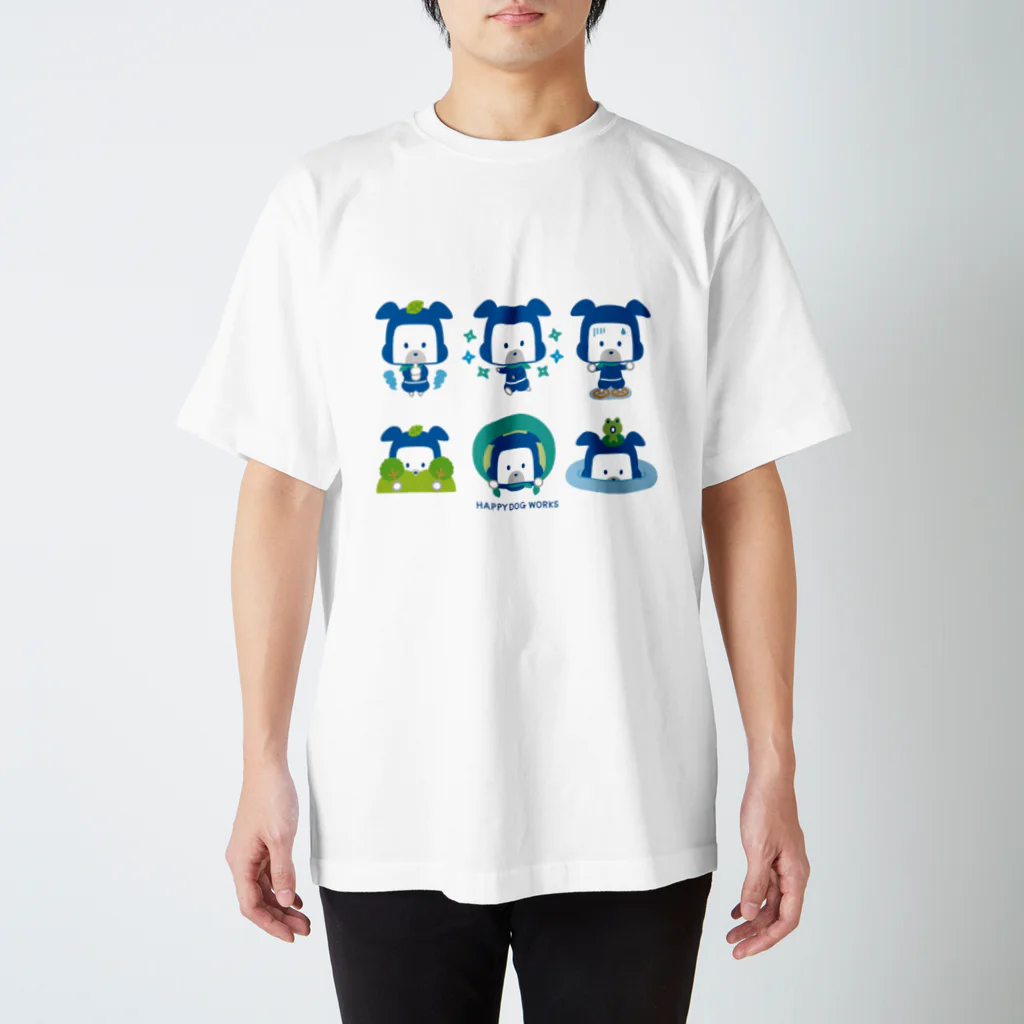 HAPPY DOG WORKS@SUZURIの忍者犬たろうくん_忍術A スタンダードTシャツ