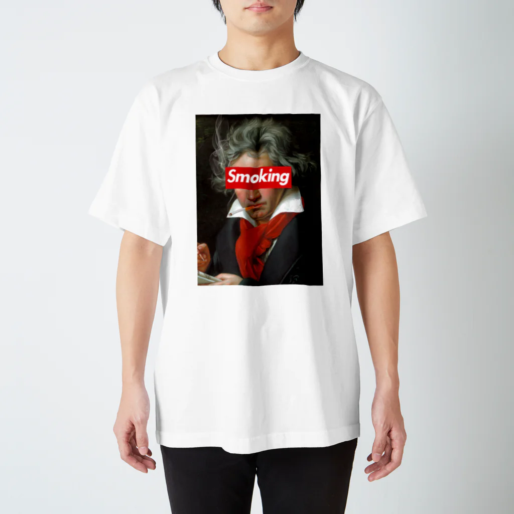 DRIPPEDのくわえタバコの男性 咥えタバコの男性-Beethoven ベートーヴェン-T Regular Fit T-Shirt