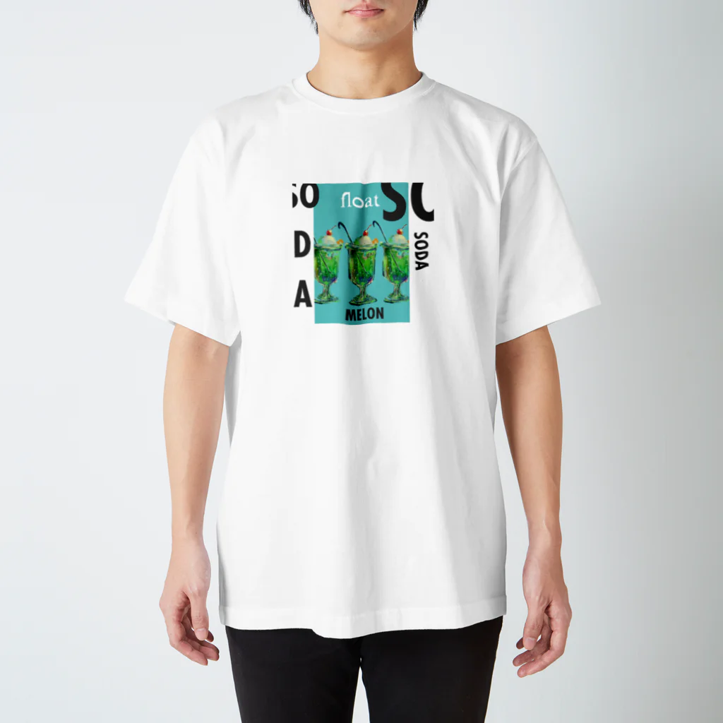 Oo_t(uki) オーツキのノスタルジッククリームソーダ_タイポグラフ スタンダードTシャツ