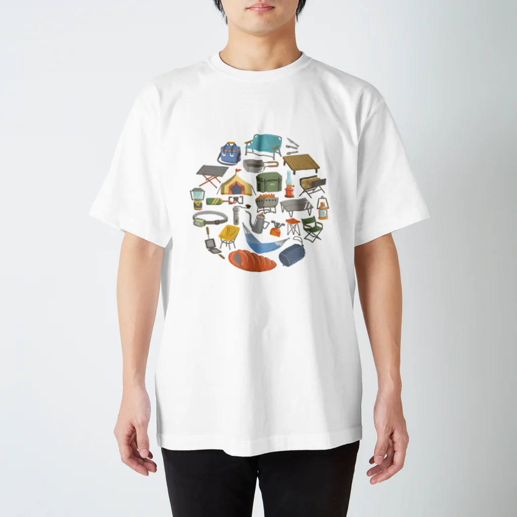 マル虫工房のキャンプ道具Tシャツ（サークル） Regular Fit T-Shirt