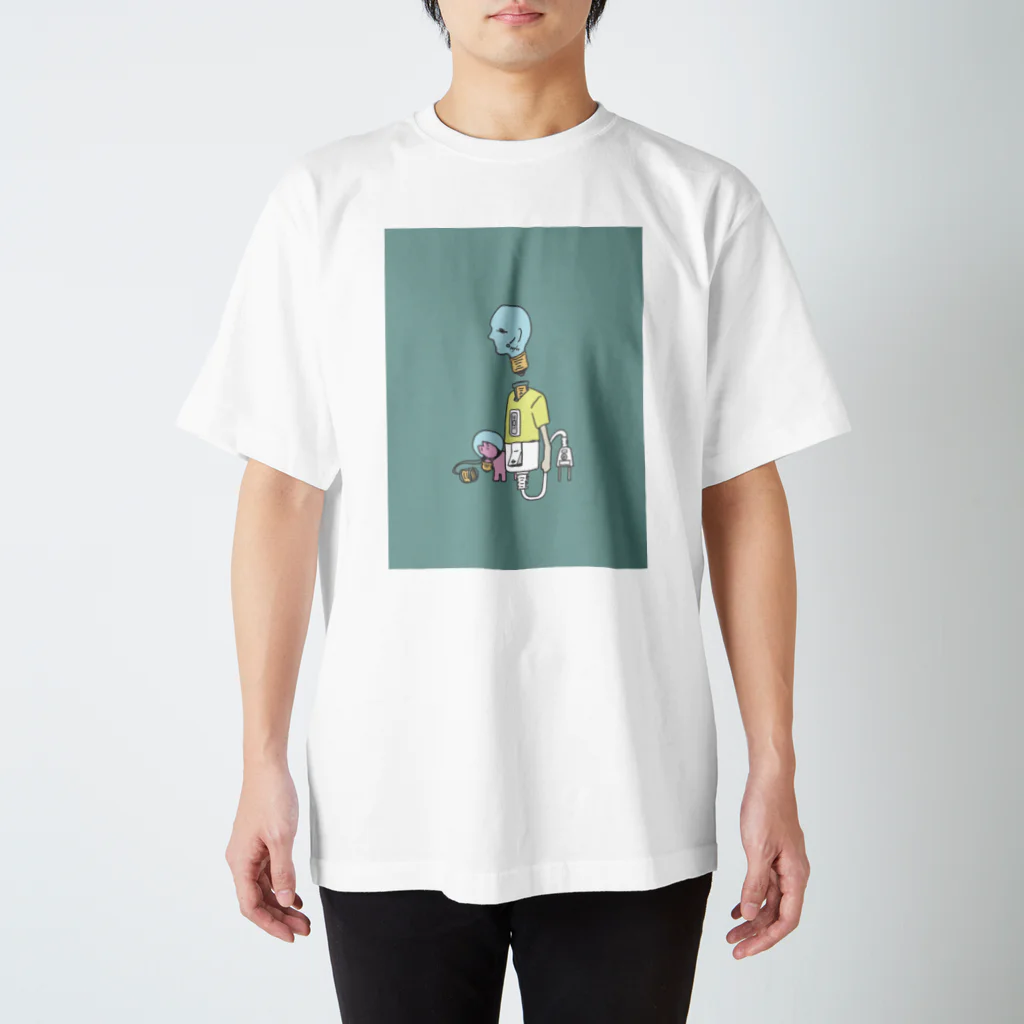 ハエ谷の閃いた男と動物 スタンダードTシャツ