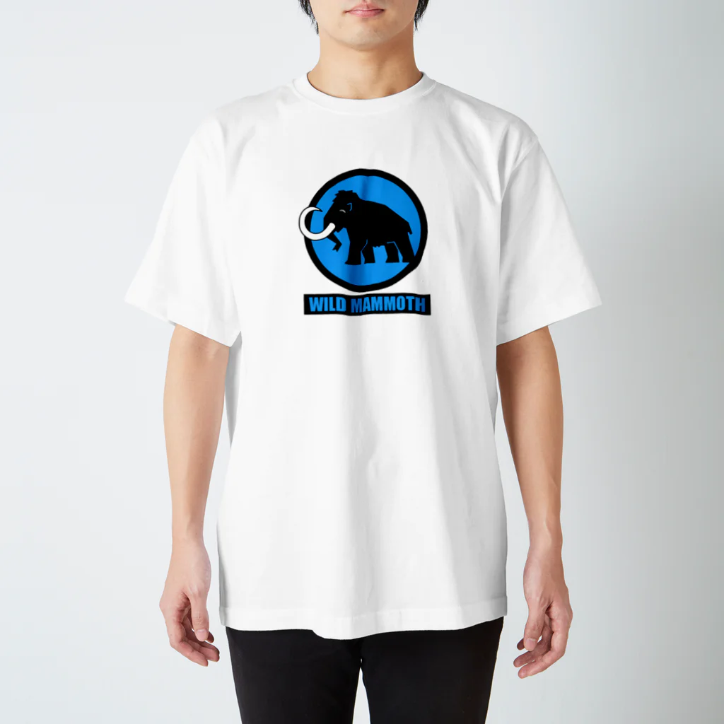 Wild  MammothのWM Tシャツ　白×青 スタンダードTシャツ