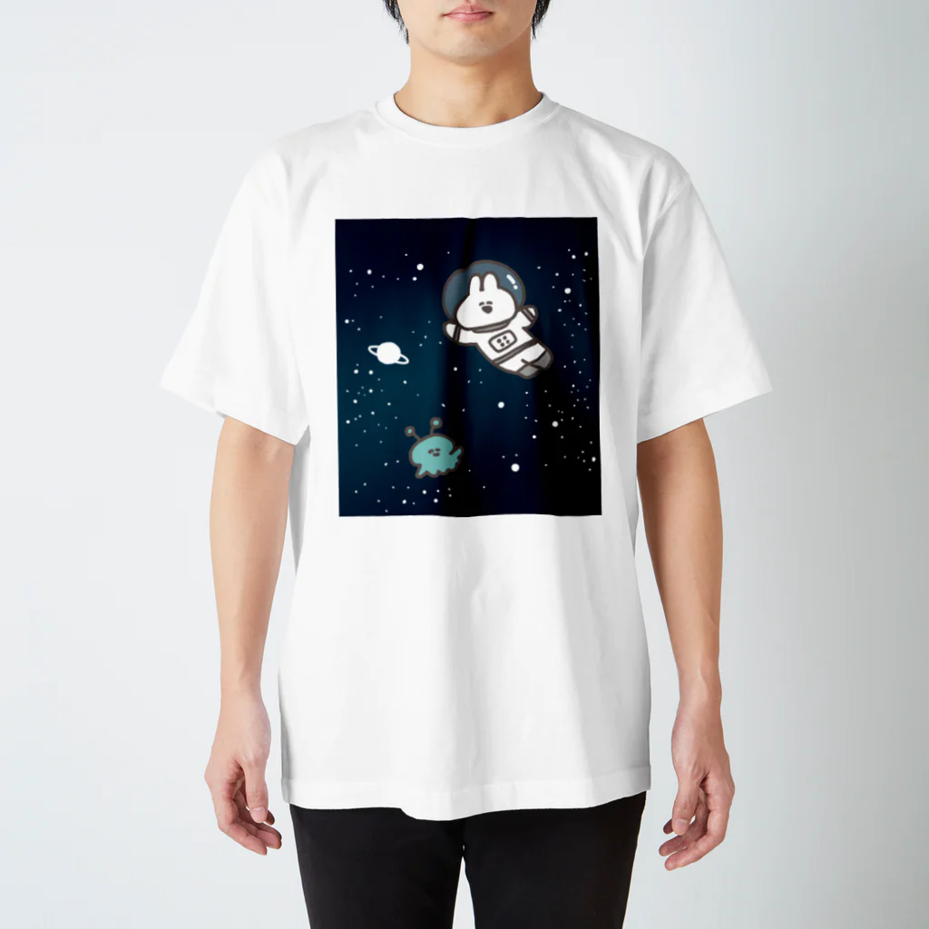 ナポリのSUZURIの宇宙飛行士うさちゃん Regular Fit T-Shirt