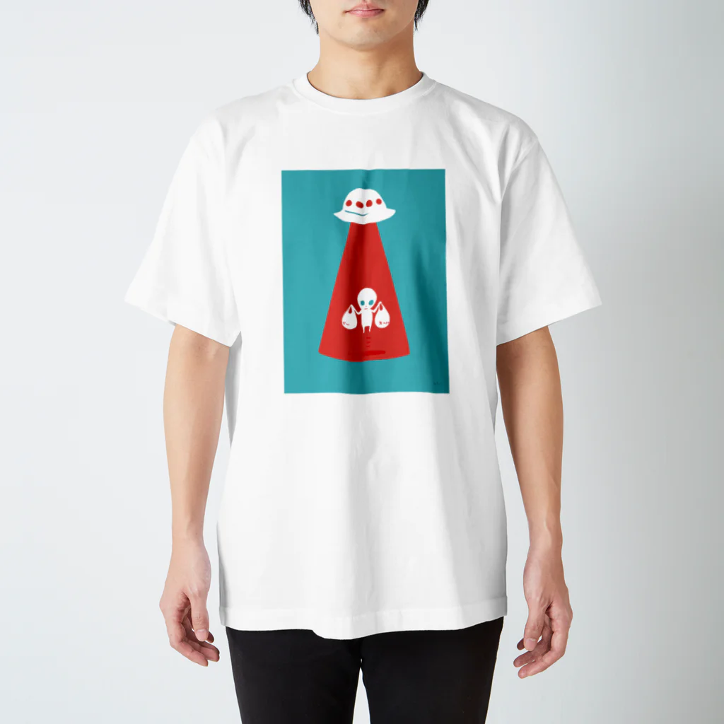 おばけ商店の未確認Tシャツ＜お買い物帰りの宇宙人＞ スタンダードTシャツ