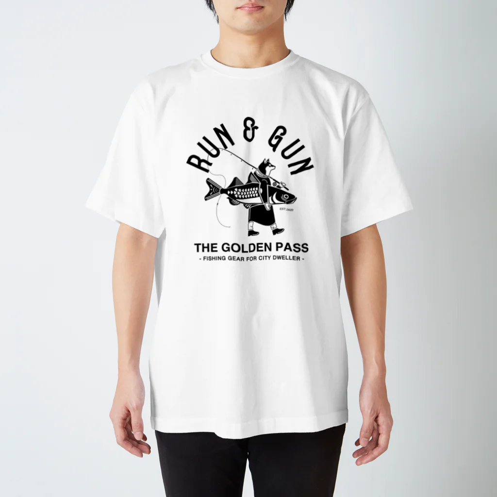 The golden pass.の釣り柴犬 スタンダードTシャツ