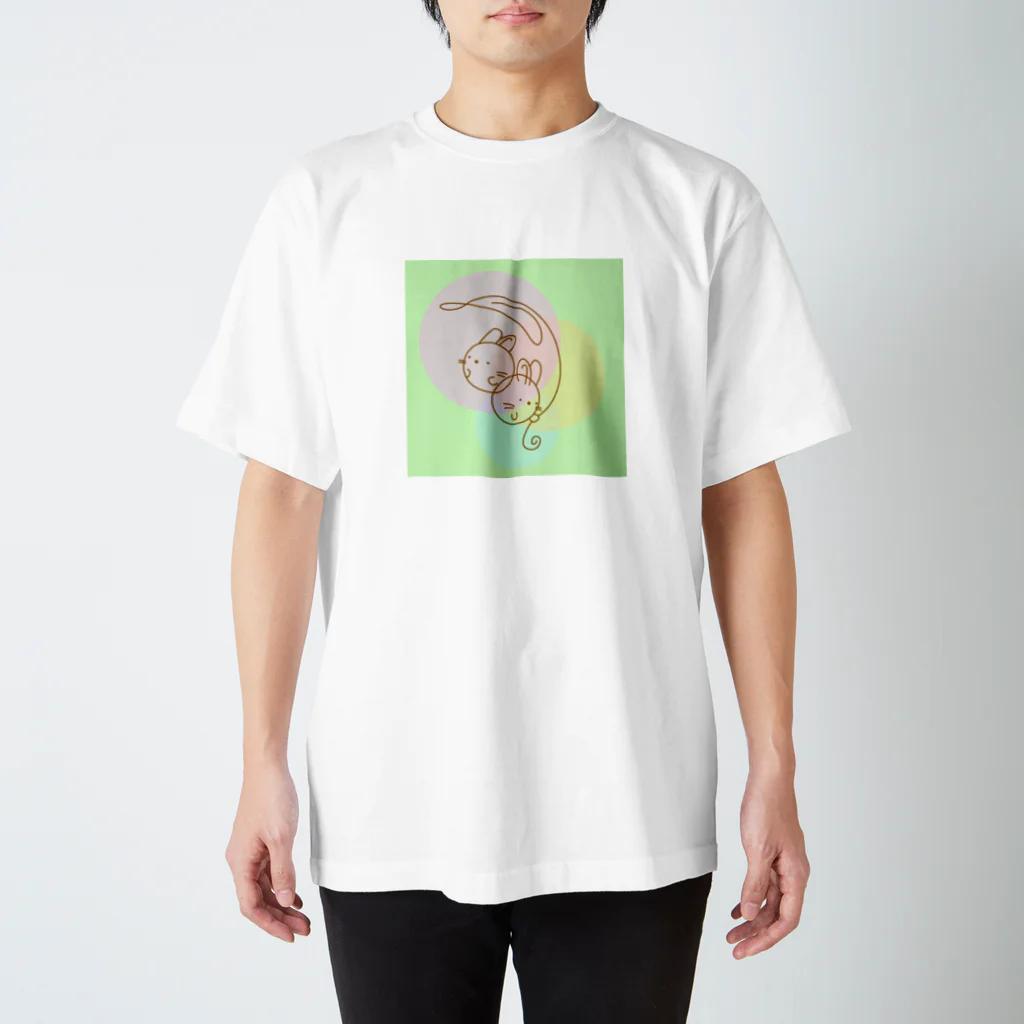 玉狛(たまこま)の玉うさぎ（春色） スタンダードTシャツ