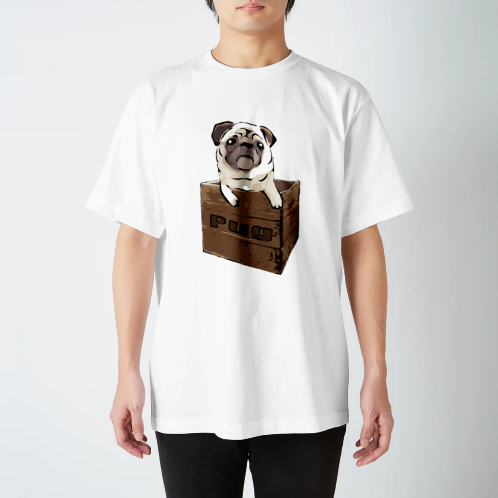 犬グッズの店しえるぶるーの箱入りパグ Regular Fit T-Shirt