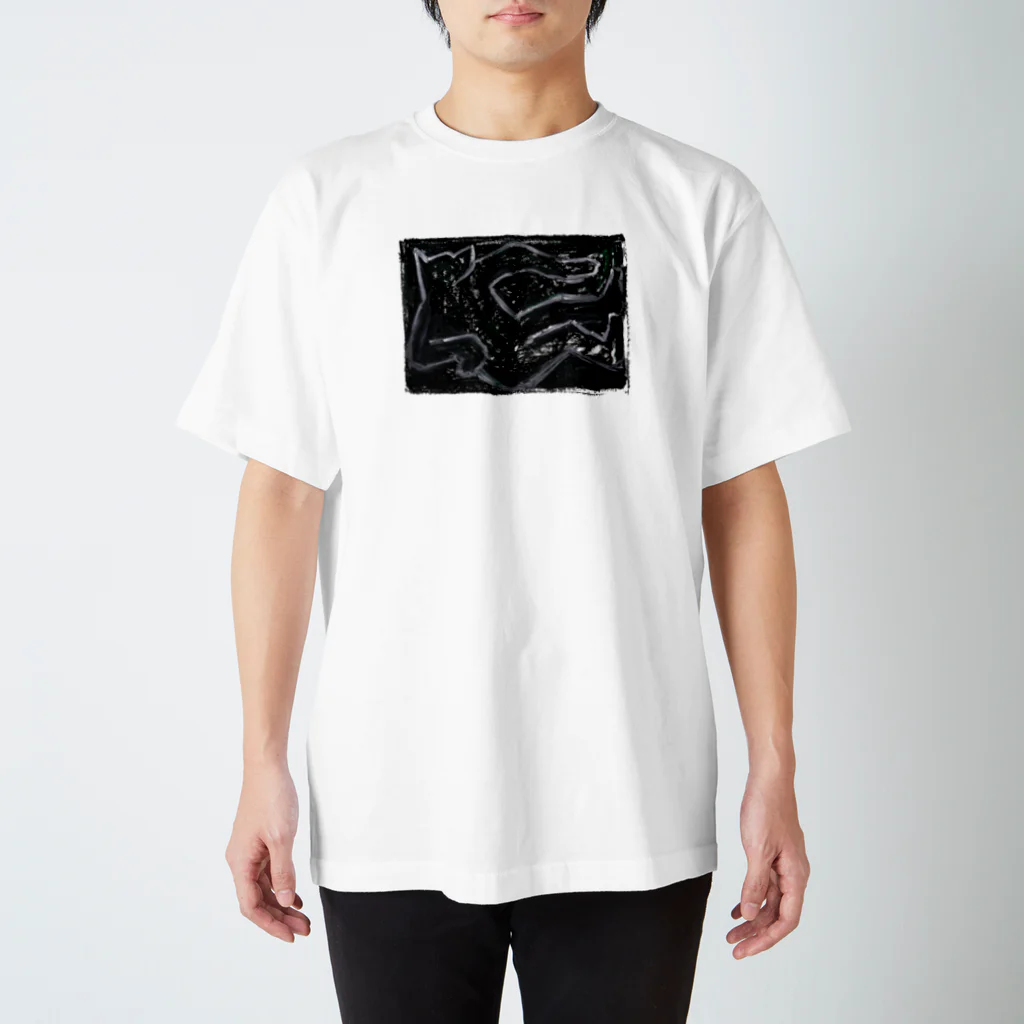 19mile_の[サイン無し] Box drawing -black-  Regular Fit T-Shirt