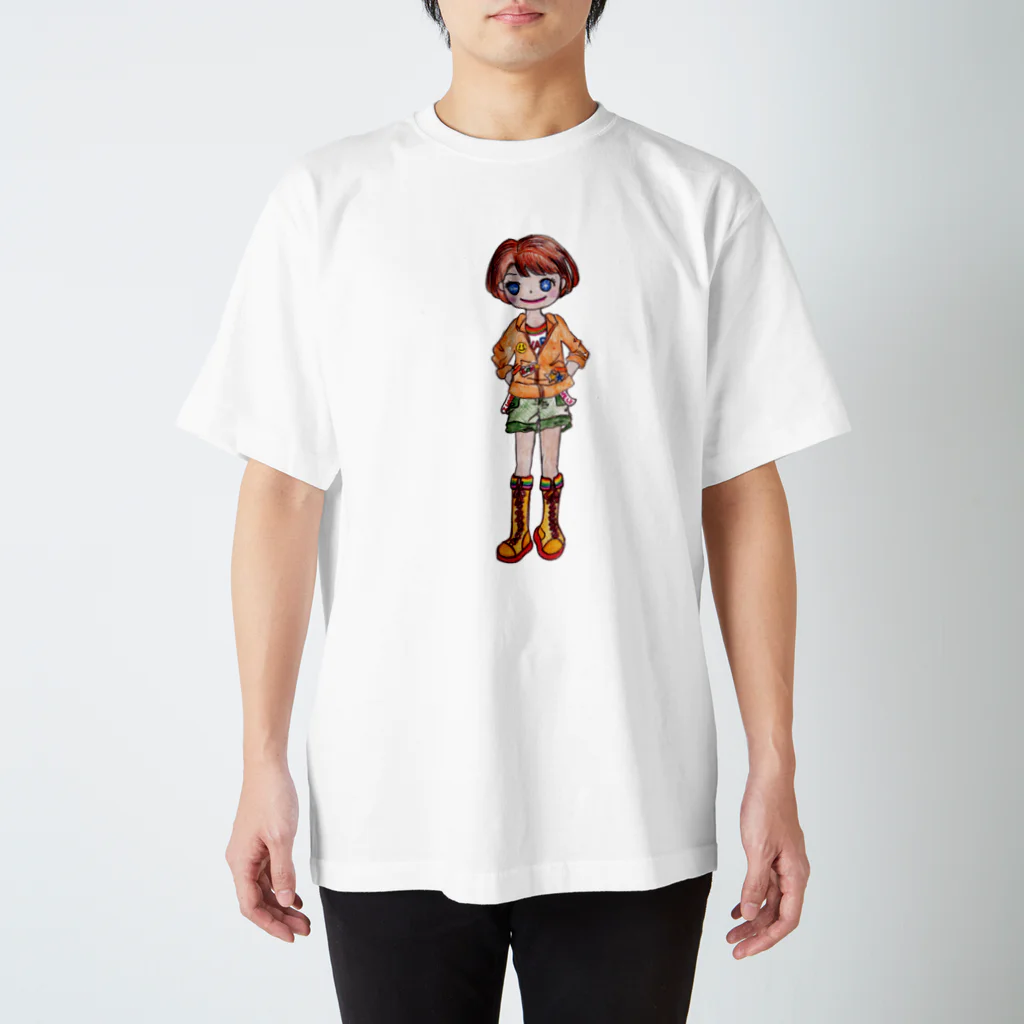 art-amiのオレンジ色の似合う女の子 スタンダードTシャツ