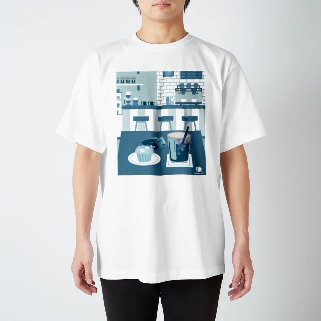 Teal Blue Coffeeのアイスコーヒーをどうぞ　～常連さんの指定席～ スタンダードTシャツ