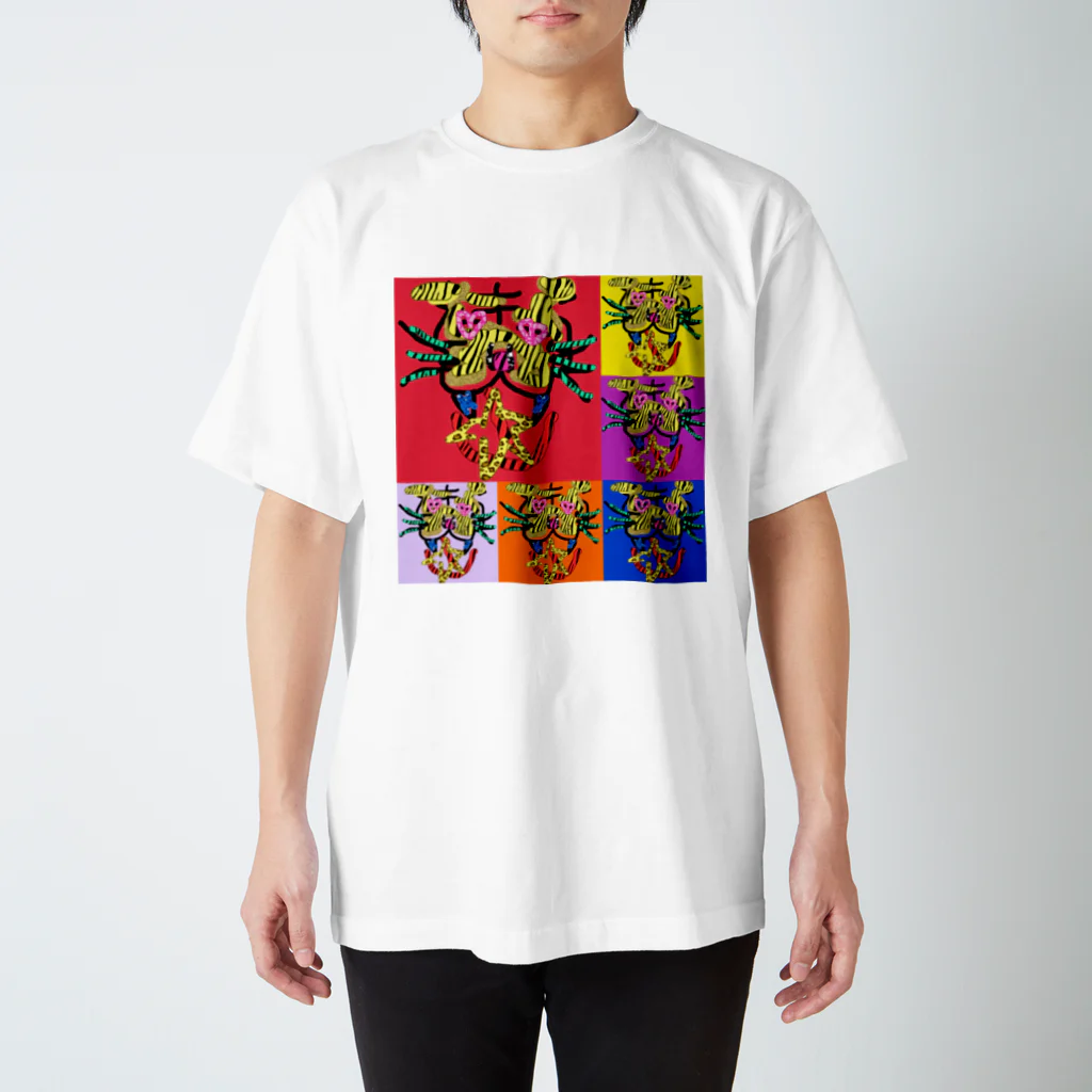 non虎🐯しょっぷ虎族の芸術的に見せかけた虎絵 スタンダードTシャツ