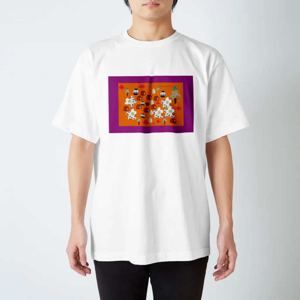 gama da gamaの森のコラージュ紫編 Regular Fit T-Shirt