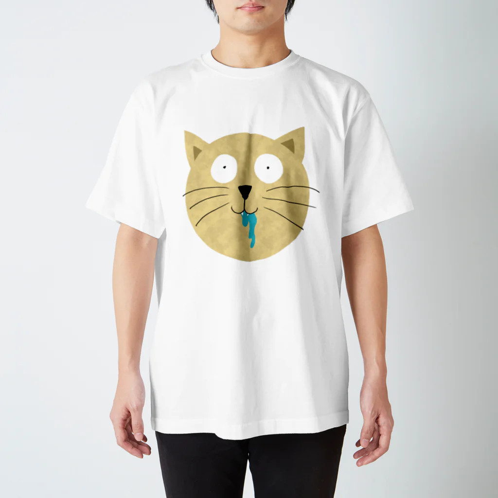 chicodeza by suzuriのひどい猫のイラストTシャツ スタンダードTシャツ
