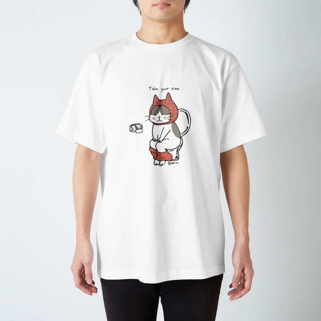 ほっかむねこ屋（アトリエほっかむ）のトイレねこ　桃色 Regular Fit T-Shirt