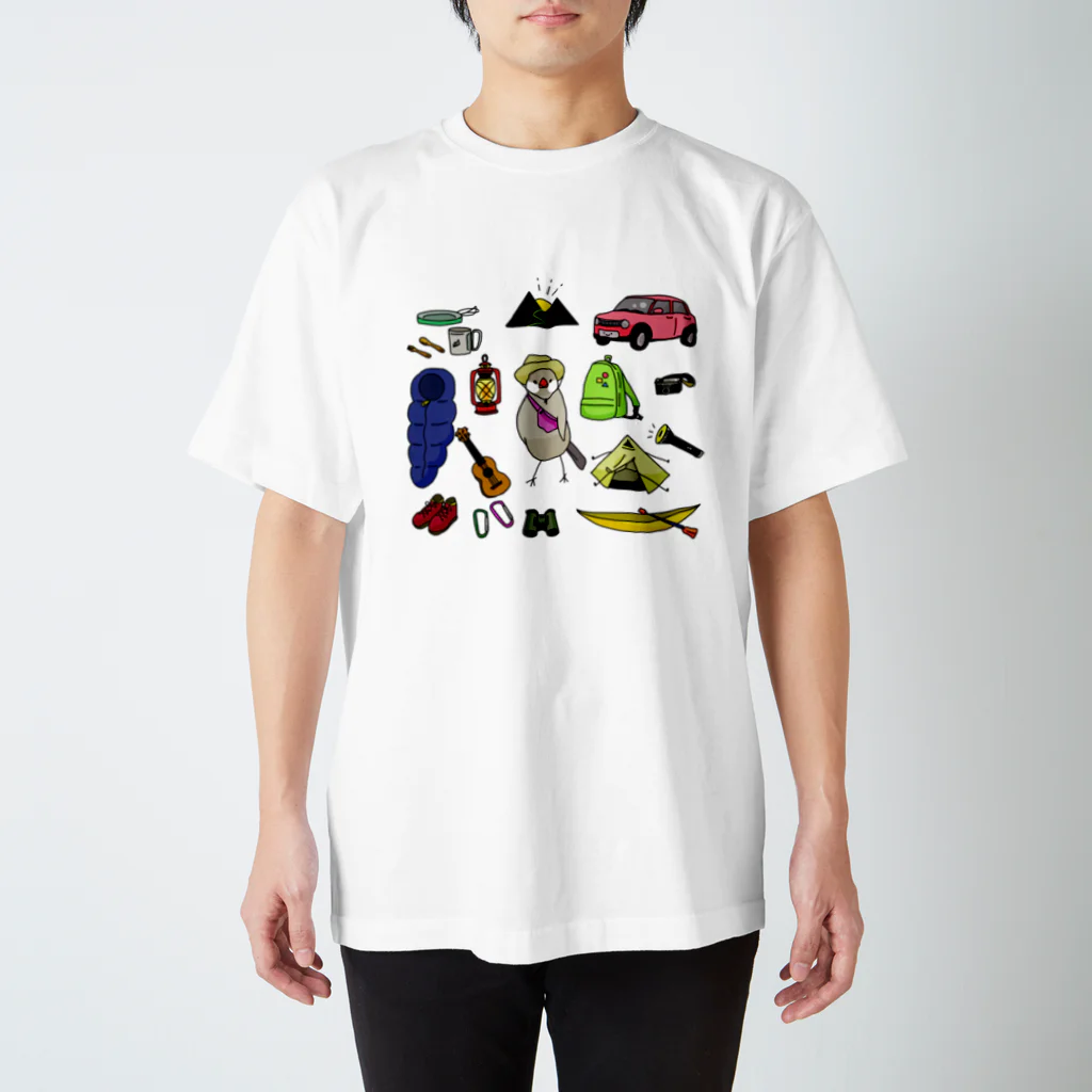 CHIYOPOPOのシナモン文鳥のなつやすみ スタンダードTシャツ