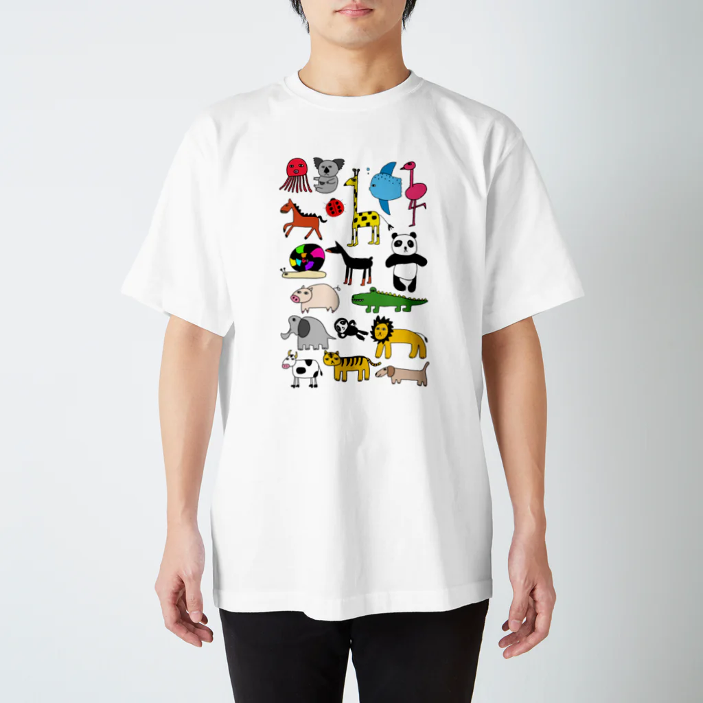 麦畑のアニマルプリント（下手な絵） Regular Fit T-Shirt