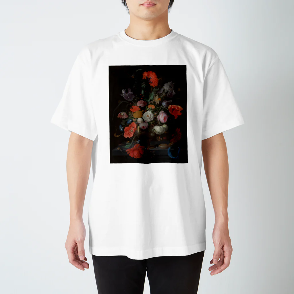 ryo yamaの絵画　花と時計を持つ静物 スタンダードTシャツ