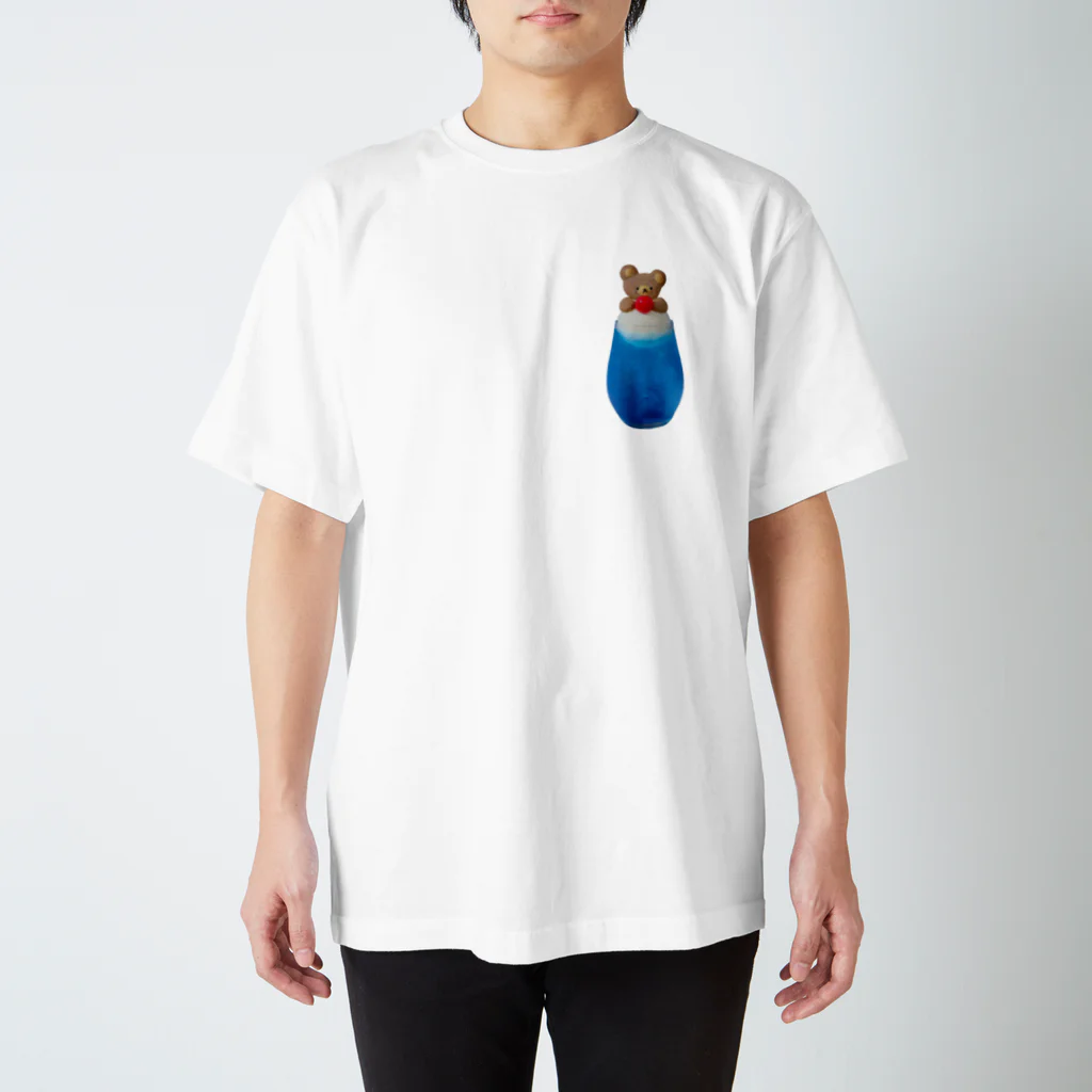 トゥインクルのクマのクリームソーダ青色 Regular Fit T-Shirt