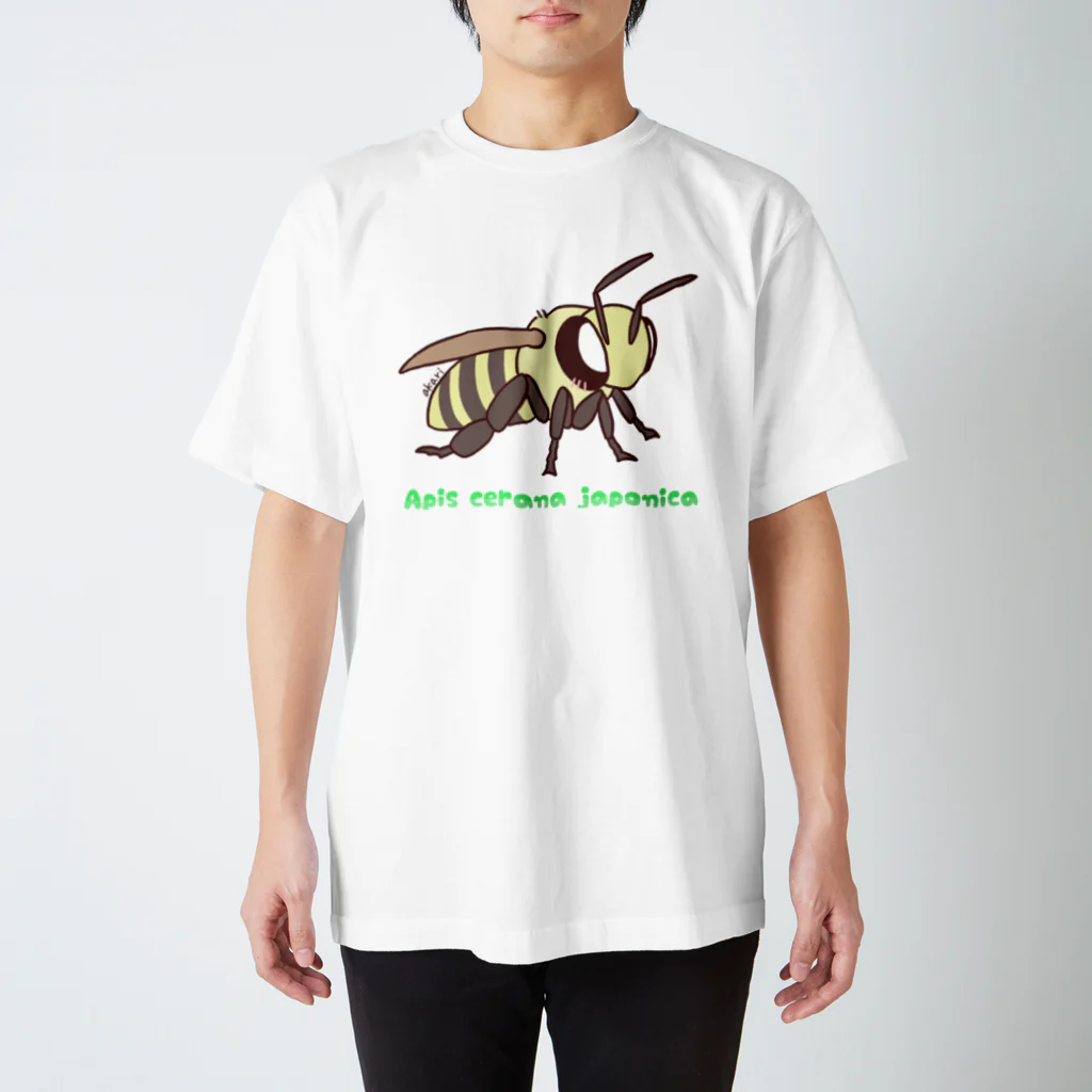 akari🌼虫デフォルメ作家のニホンミツバチちゃん【むしのなかま】 Regular Fit T-Shirt