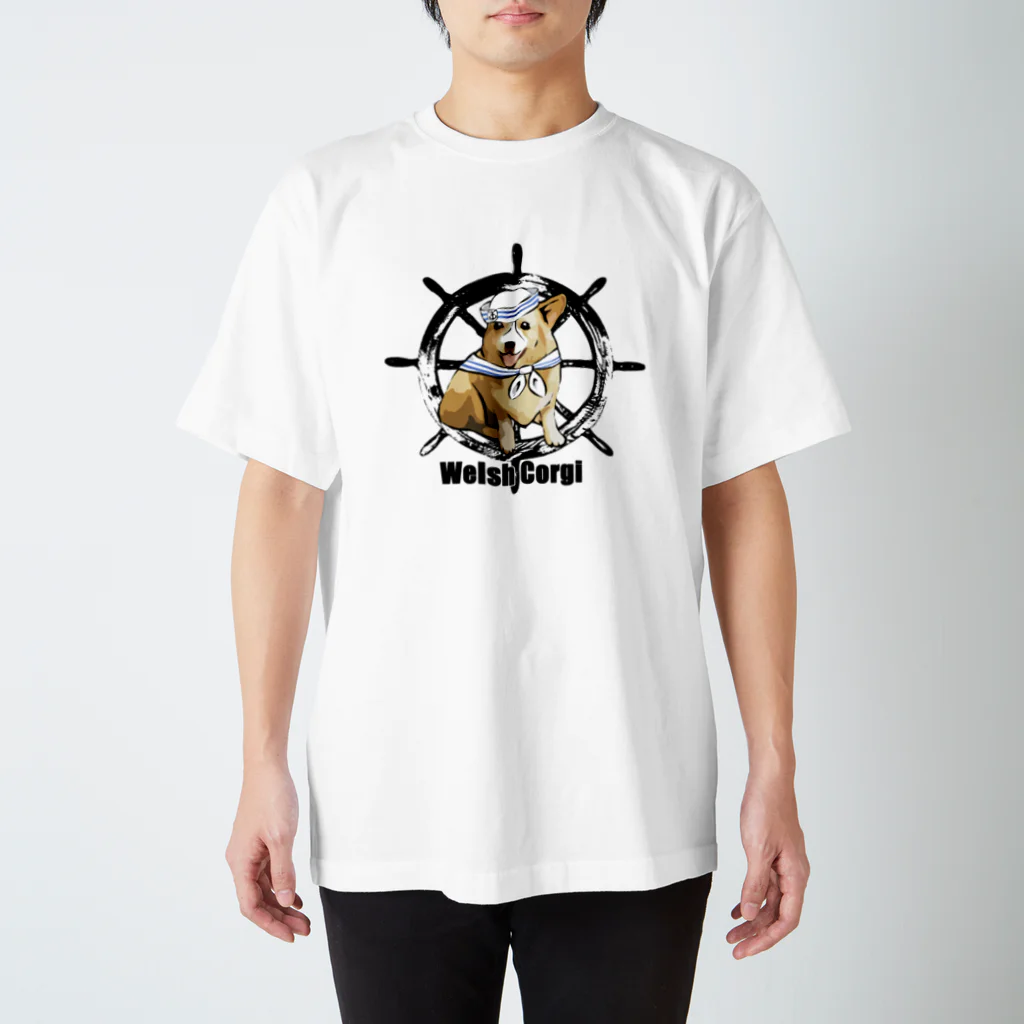 犬グッズの店しえるぶるーのマリンだワン　コーギー Regular Fit T-Shirt